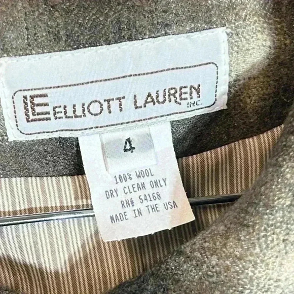 Elliott Lauren Women's Size 4 Plaid 100% Wool Flare Sleeve Crop Pea Coat Jacket - Picture 4 of 8